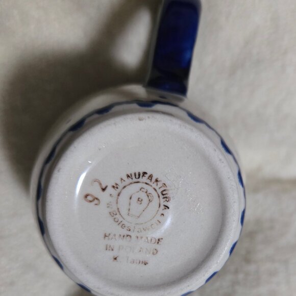 Share Boleslawiec Polish Pottery Coneflower Blue 92 teapot and matching mug set - Picture 4 of 8